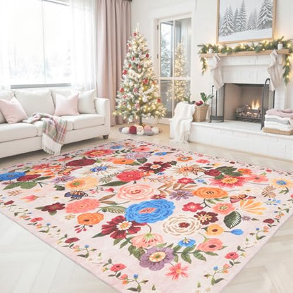Blush Area Rug 5x7 for Bedroom Living Room - color: Blush Beige, size: 5' x 7' (Rectangular)