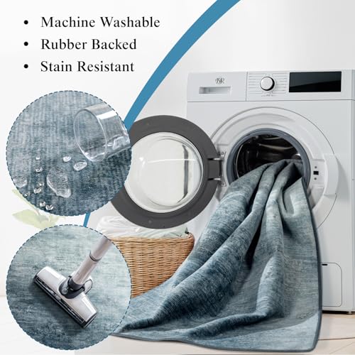 3x5 Washable Area Rug, Blue Solid Area Rugs for Living Room & Bedroom - color: Blue, size: 3' x 5' (Rectangular)