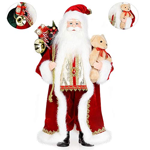 Uten 18" Santa Claus w/ Bear Christmas Decor Figure New Year/Holiday/Party/Home Decoration - size: 18(4)''