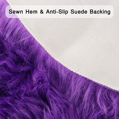 duduta Purple Faux Sheepskin Runner Rugs 2x6 ft, Fluffy Fur Couch Covers - color: Purple, size: 2' x 6' (Runner)