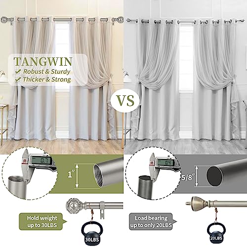 TANGWIN Farmhouse Curtain Rod Adjust 18-60",Heavy Duty Boho,Antique Silver - color: Antique Silver, size: 18-60" & 1pack