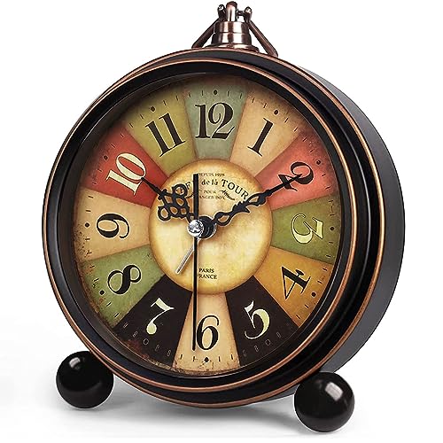 Vintage Analog Alarm Clock, Tuscan Style, 5.25inch - color: Tuscan Style