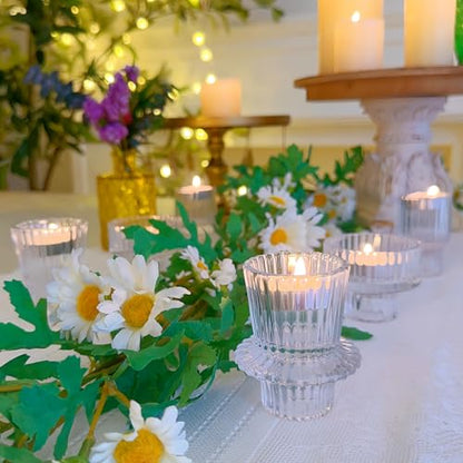 Glass Candlestick Holders, Taper Candle Holders, Set of 3, Clear - color: Clear, size: 3 PCS