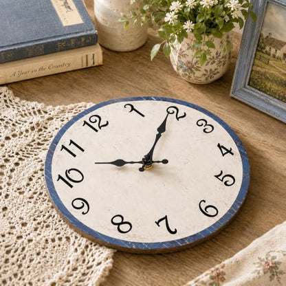 CHYLIN Wall Clock Silent Non-Ticking Battery Operated Blue Simple Modern - color: C-white, size: 8 inch