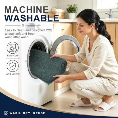 OLANLY Microfiber Bathroom Runner Rugs 44x24, Soft Bath Mat, Blackish Green - color: Blackish Green, size: 44" X 24"