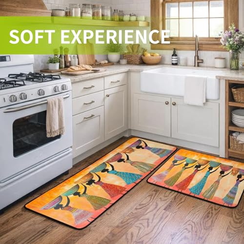 Classic Kitchen Mats for Floor, 2-Piece Non-Slip Kitchen Rugs - color: Exotic Art