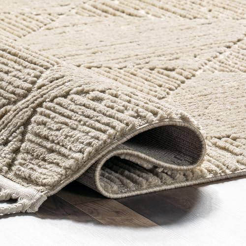 nuLOOM Kerry Beige Geometric Power Loomed Area Rug, 6' Round - color: Kerry Beige, size: 6' (Round)