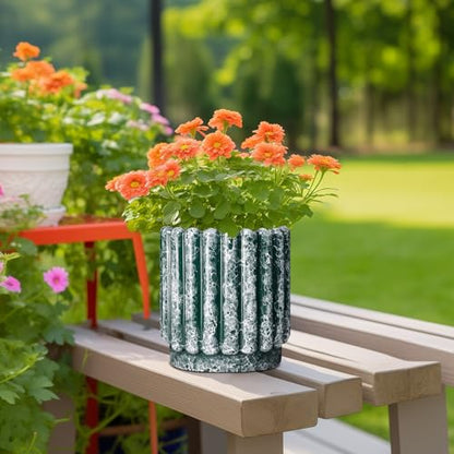 Ceramicfor Ceramic Flower Pot, 7.6 Inch, Green - color: Green, size: 7.6 Inch