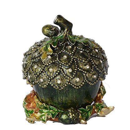 Halloween Pumpkin Trinket Box Jewelry Box Hand Painted Decorative Box with Hinged Lid Ring Earring Holder Table Figurine Collectible - color: Halloween Pumpkin
