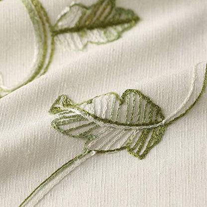VOGOL Vines Embroidered Curtains Valance, Rod Pocket Valances for Windows, 52 x 18 Inch, Grass Green - color: Green, size: 52"W x 18"L (Pack of 1)
