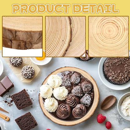 FSWCCK 2 Wood Slices 8-9in, Large Slabs for Wedding DIY - size: 2 Pcs 8"-9"
