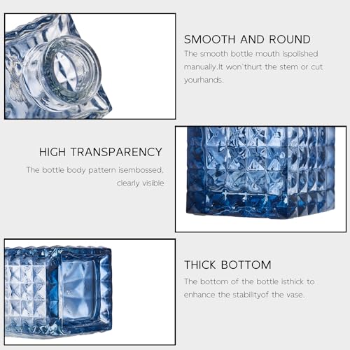 Glass Bud Vase Set of 20, Small Flower Vases, Glass Vases for Centerpieces, Vintage Home Table Decorations Bud Vases (20 Pcs, Blue) - color: Blue, size: 20 Pcs
