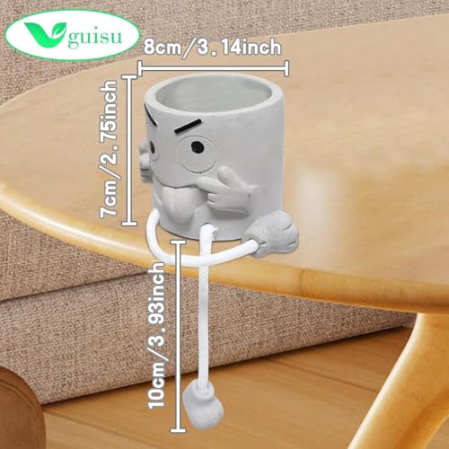 Uguisu 1PCS Cute Plant pots,2.5 Inch Succulent pots,Indoor Succulent planters,Small Flower pots for Home Decor,Room,Shelf Decor,Desk Decor.（No Plants） - color: Tongue Out