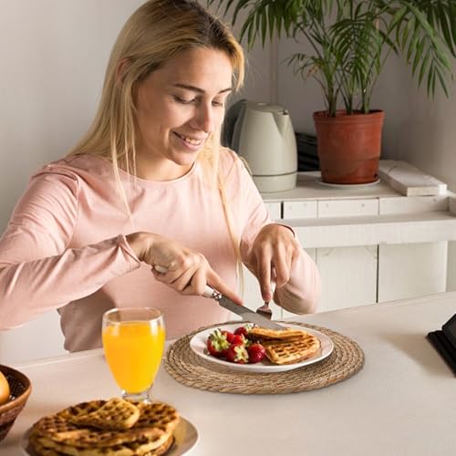 13.8'' Round Woven Placemats Set of 6, Boho Wicker Chargers, Terrekraft - size: Set of 6