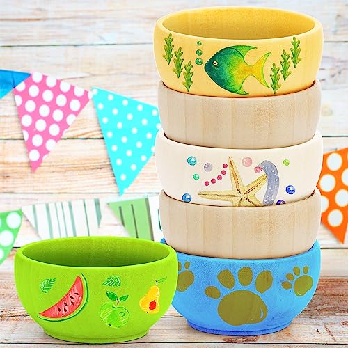 ZENFUN 20 Pack Wooden Pinch Bowls, Mini Unfinished Bowl Set for DIY Crafts, 1.5 oz Condiment Bowls, Small Round Bowl for Sorting, Dipping Sauce, Nuts, Spice, Candy, 1.1 x 2.1 Inches