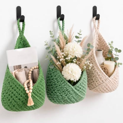 Honeydak 3 Hanging Baskets, Sage Green Mix, Envelope Basket - color: Sage Green Mix, style: Envelope Basket
