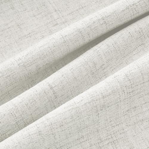 MIULEE 100% Blackout Linen Curtains 42 x 63 Inch Birch White 2 Panels - color: Birch White, size: 42"W x 63"L (Pack of 2)