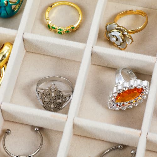 Acrylic Jewelry Box With 5 Drawers, Acrylic Jewelry Box Organizer With Velvet Trays, Clear Jewelry Box Organizer With Drawers For Jewelry Earrings Rings Necklaces (Beige)