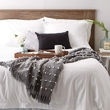 DII Woven Loop Throw Collection, 50x60, Gray - color: Gray