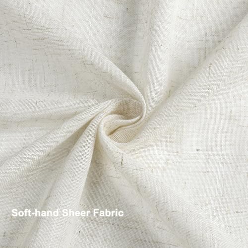 Vision Home Natural Pinch Pleated Sheer Curtains 60Wx108L 2 Panels - color: Natural, size: 60"W x 108"L (Pack of 2)