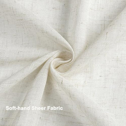 Vision Home Natural Pinch Pleated Sheer Curtains 60Wx108L 2 Panels - color: Natural, size: 60"W x 108"L (Pack of 2)