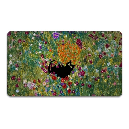 Funny Black Cat Front Door Mat Outside Entrance - Welcome Mats Cute for Patio, Wildflower Decorative Door Mats for Indoor Outdoor Porch Inside Entryway, Housewarming Gifts Idea for Cat Lovers - color: Doormat016