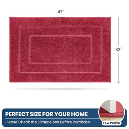 PURRUGS Kitchen Rug, Kitchen Mat, 32" x 47", Burgundy Red - color: Burgundy Red, size: 32" X 47"