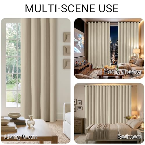 ChrisDowa Natural Blackout Curtains 45 Inches Long 2 Panels for Bedroom - color: Natural Linen, size: 52"W x 45"L (Pack of 2)