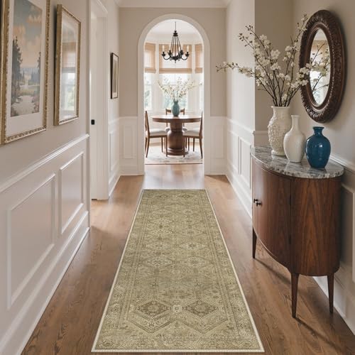2x5 Runner Rug for Hallway Entryway Kitchen Rug Washable Runner Brown - color: Area Brown, size: 2' x 5' (Rectangular)