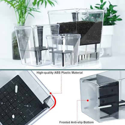 Self Watering Pots Set, Clear Self Planter Pot for Indoor Plants - size: Large, Medium, Small