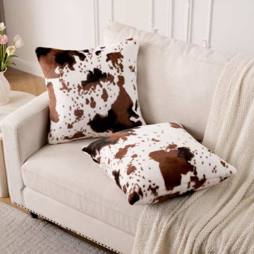 GALMAXS7 Cow Print Throw Pillow Covers Set of 2, 20x20 - color: Cow, size: 20" x 20" (Pack of 2)