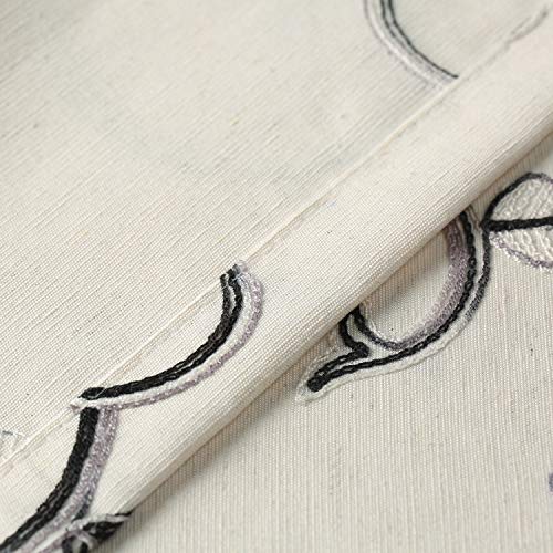 VOGOL Gray Vine Embroidered Tier Curtains, 30 x 36 Inches, 2 Panels - color: Grey, size: 30"W x 36"L (Pack of 2)