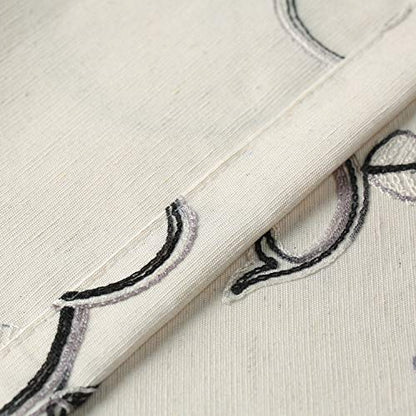VOGOL Gray Vine Embroidered Tier Curtains, 30 x 36 Inches, 2 Panels - color: Grey, size: 30"W x 36"L (Pack of 2)