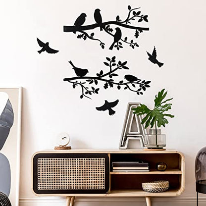 Youyole 5 Pcs Metal Wall Art Birds on Branch Silhouette for Home Garden