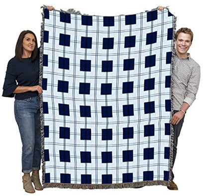 Pure Country Weavers Blueberry Plaid Blanket - Gift Tapestry Throw Woven from Cotton - Made in the USA (72x54) - color: Blueberry