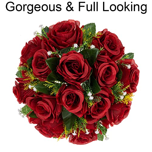 Flower Centerpieces for Wedding Tables: Crimson, 2 Packs - color: Crimson