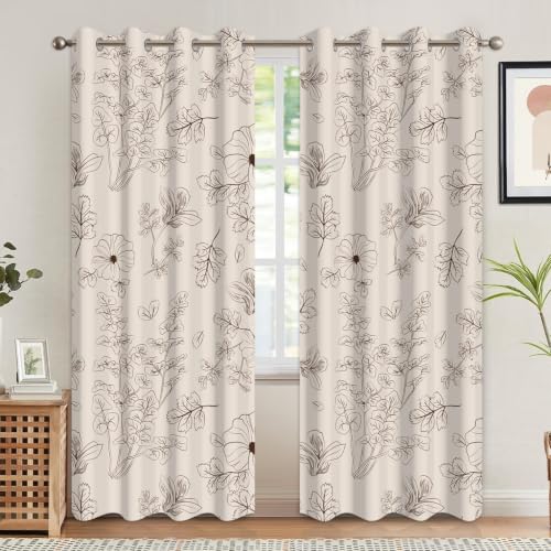 Floral Blackout Curtains for Bedroom 84 Inches Long - color: Botanical-b