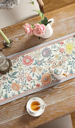 bilin gaier Designer Linen Extra Long Table Runner,118"x12"-Flowershadow - color: Flowershadow, size: 12"*118"