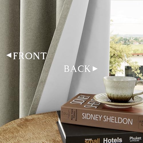 ChrisDowa Sand Blackout Curtains 45 Inches Long 2 Panels for Bedroom - color: Sand, size: 52"W x 45"L (Pack of 2)