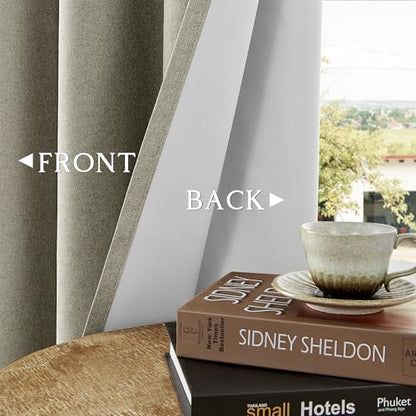ChrisDowa Sand Blackout Curtains 45 Inches Long 2 Panels for Bedroom - color: Sand, size: 52"W x 45"L (Pack of 2)