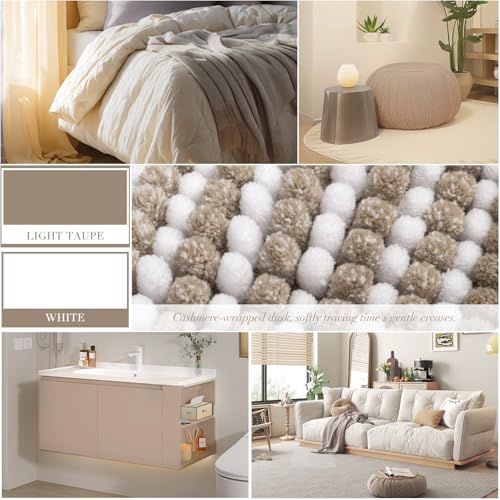 BSICPRO Bathroom Rugs Sets 2 Piece, Non Slip Boho Bath Mats, Light Taupe - color: Light Taupe, size: 20" x 32" Plus 16" x 24"
