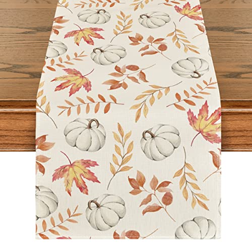 Artoid Mode 210 GSM Fall Table Runner Home Party Decor 13x90 Inch - color: Orange, size: 13" x 90", Table Runner