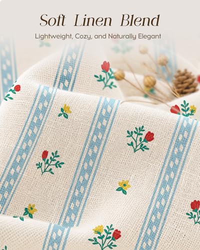 Miss Adola 16 Inch Length Kitchen Valance Curtain, Blue Striped - color: Blue Striped, size: 56"W x 16"L (Pack of 1)