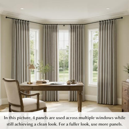 Semi Sheer Pinch Pleated Linen Curtains for Living Room 108 Inches, Taupe - color: Taupe, size: 40"W x 108"L (Pack of 2)