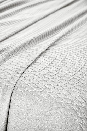 Superior Cotton Blanket, Lightweight, Breathable Bedding, Throw, Platinum - color: Platinum, size: Throw