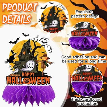 10Pcs Halloween Honeycomb Centerpieces Table Toppers Decoration - style: Halloween Style