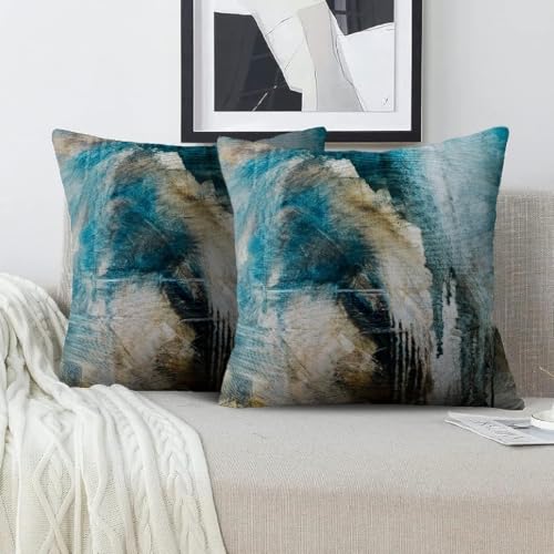 Throw Pillow Covers for Couch, 18x18 Inch, Set of 2, Teal - color: Teal, size: 18" x 18" (Pack of 2)