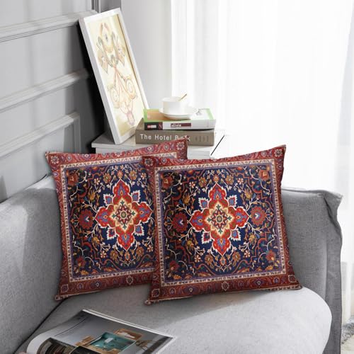 Britimes Throw Pillow Covers Set of 2, 18 x 18 Inch, Bohemian Red - color: Ethnic Tribal 11, size: 18" x 18" (Pack of 2)
