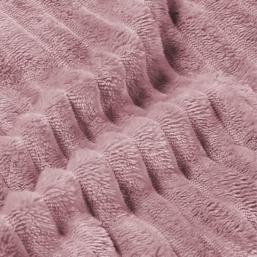 BEDELITE 3D Ribbed Berry Purple Fleece Twin Blanket for Couch, 60x80 Inch - color: Berry Purple, size: Twin(60"x80")