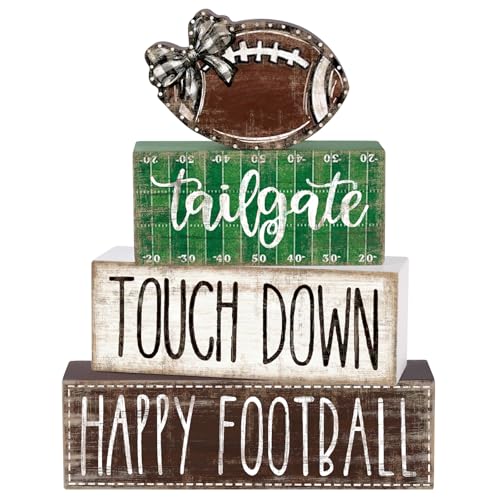 4Pcs Football Table Decoration Happy Football Wooden Block Sign - style: Football